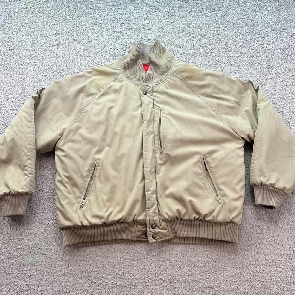 Vintage McGregor Fashion Outerwear Tan Bomber Jacket Mens XL 80s Made in Taiwan